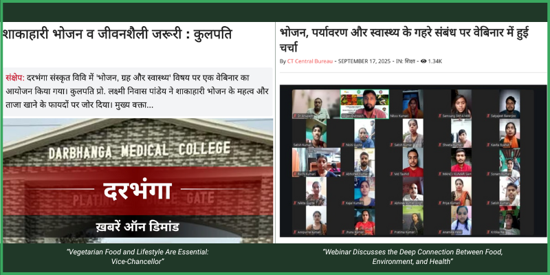 Screenshots of local media coverage featuring the Food–Planet–Health Awareness Sessions.