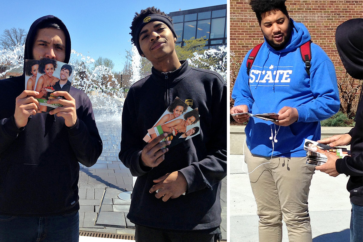 David Rojas, Rakeem Deizbarrz, and student at ISU