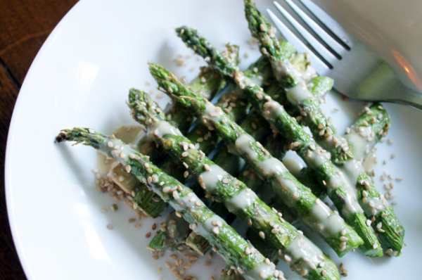 Seasme Drinched Asparagus